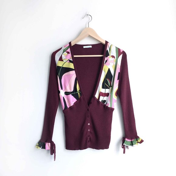 Emilio Pucci Sweaters - 🌈Emilio Pucci ruffle sleeve wool cardigan